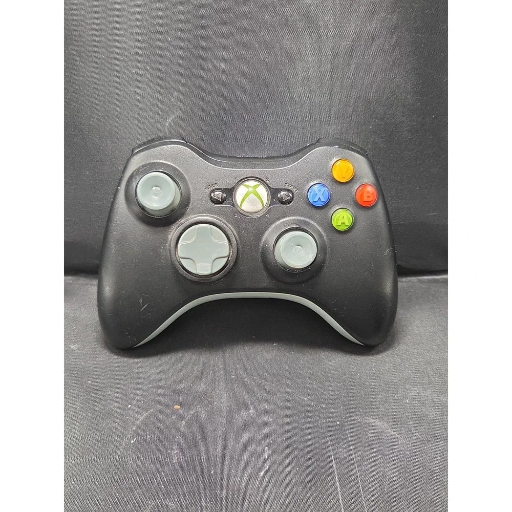 Microsoft Xbox 360 Black Gray Wireless Controller Official OEM Tested